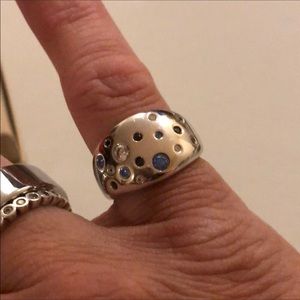 Lotopia 925 Silver Bold Confetti Ring